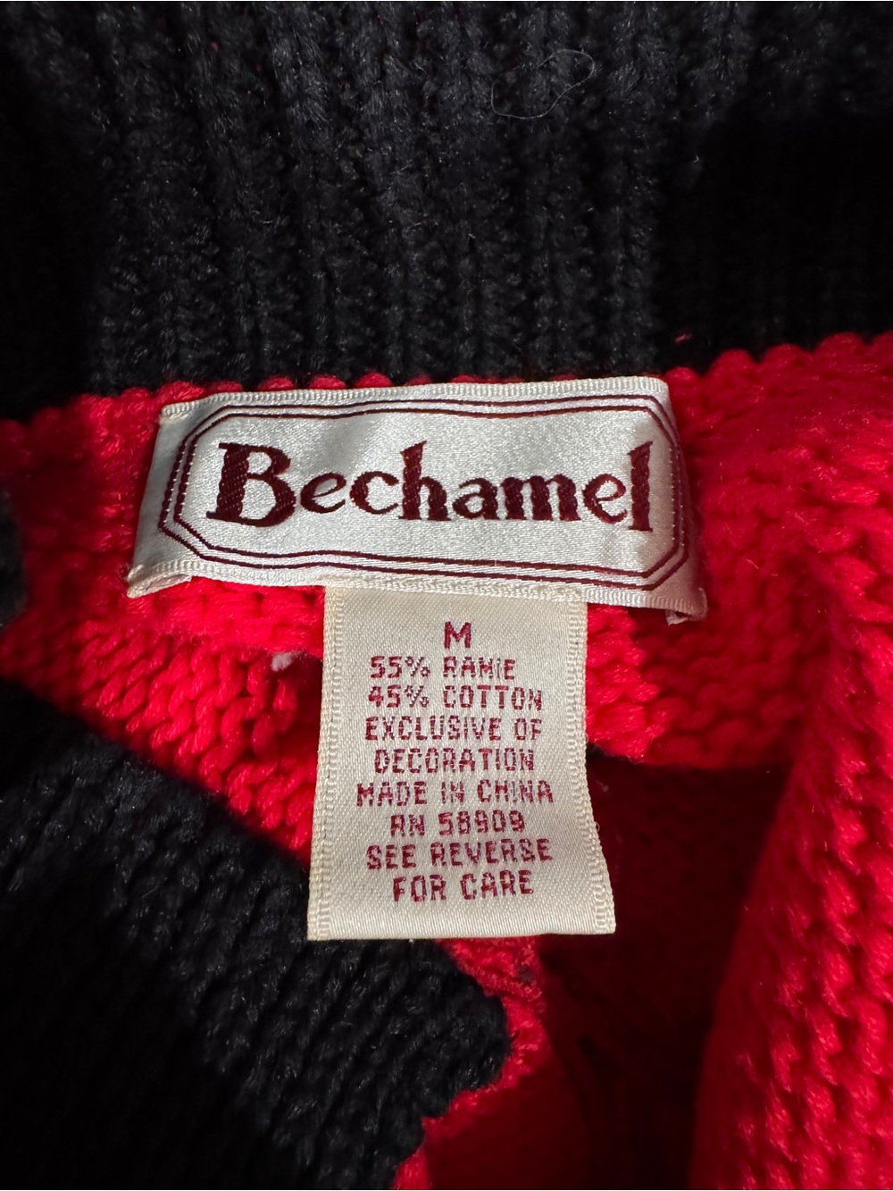 Bechamel Christmas Tree Vest Sweater Snowman Medium Red Black Winter - Picture 4 of 4